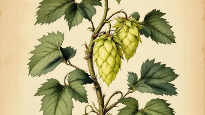 Hopplant humulus lupulus voor verticaal tuinieren