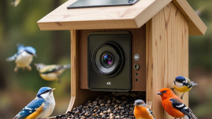 vogel voederhuisje met AI camera